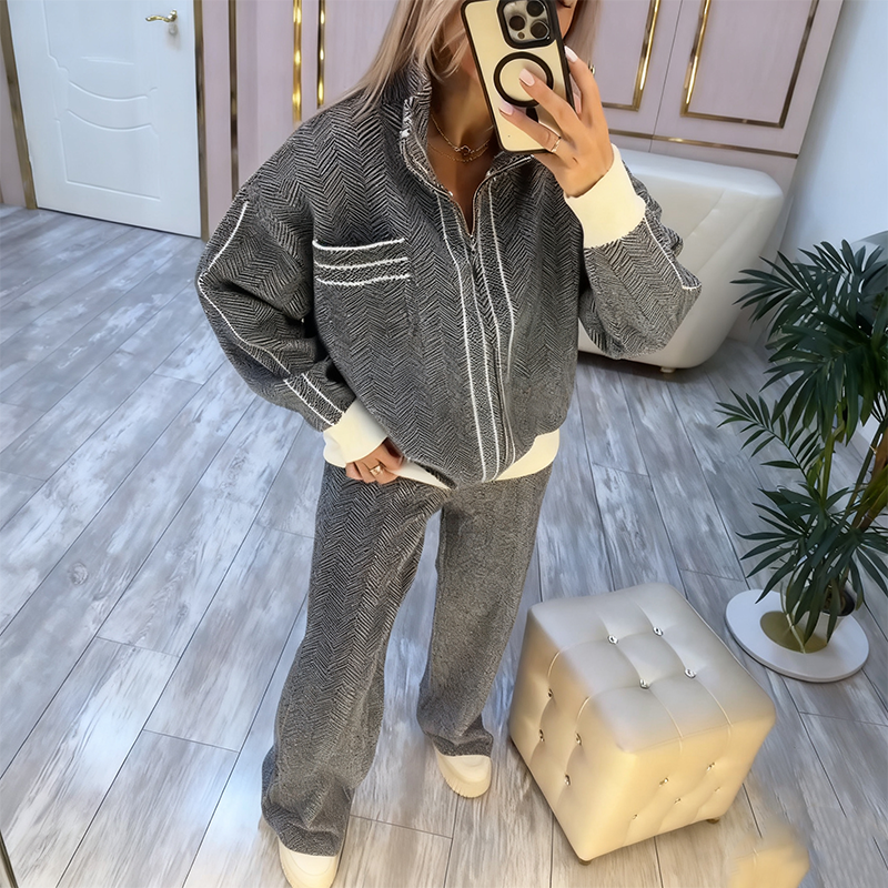 Modisches 2-teiliges Set aus Jacke und Hose für Damen