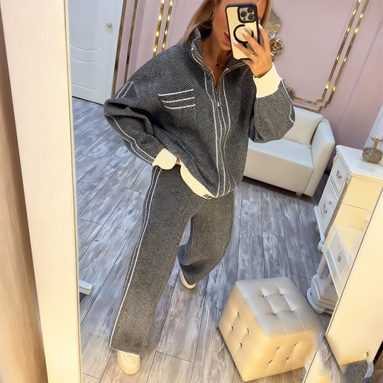 Modisches 2-teiliges Set aus Jacke und Hose für Damen