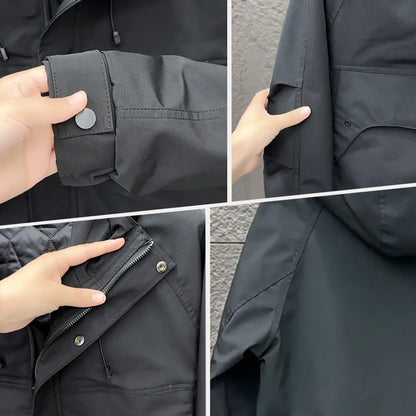 Winterwarme, winddichte Kapuzenjacke für Herren