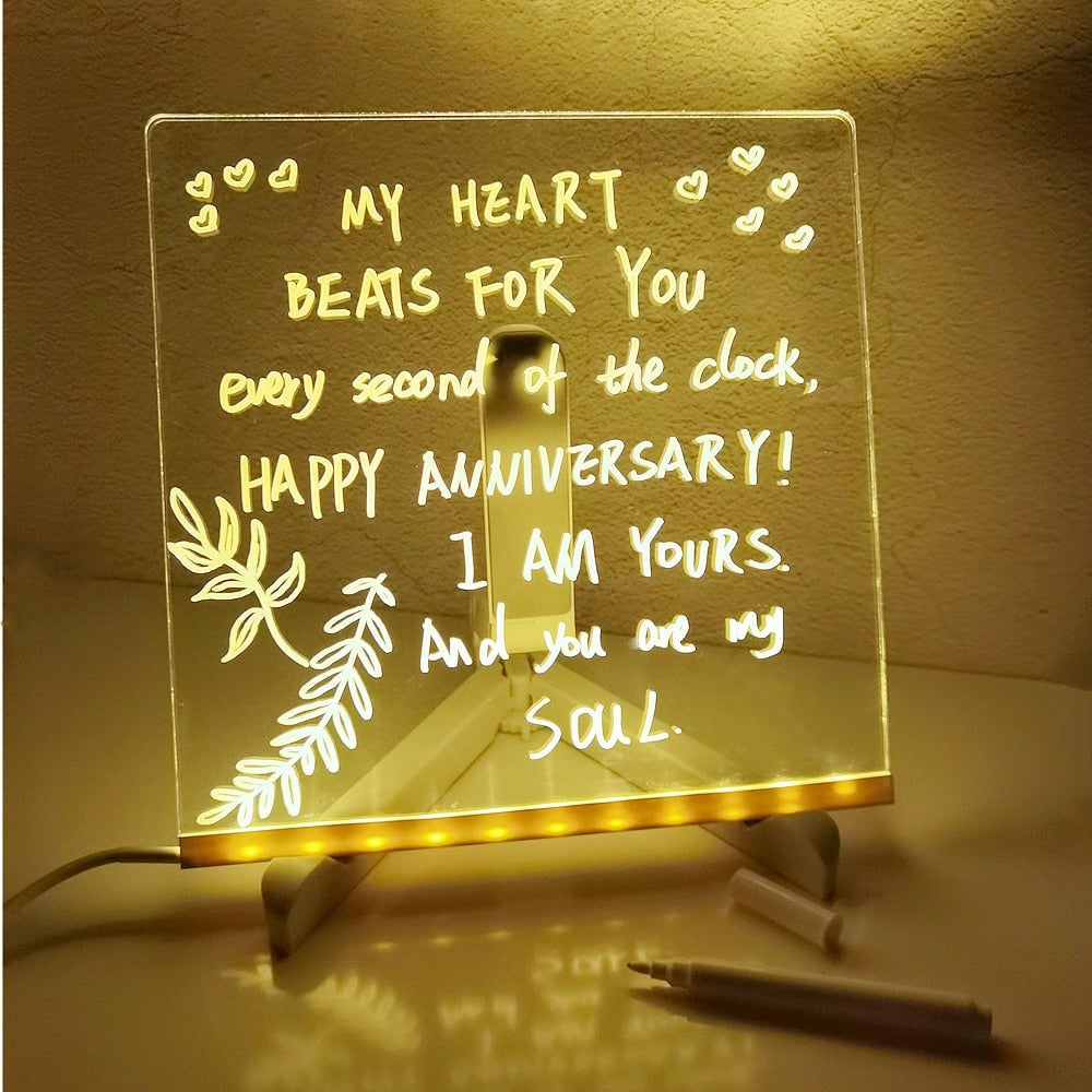 🎅Weihnachtsaktion 50 % Rabatt🎁Kreatives Wiederbeschreibbares Acryl LED Nachrichtenschild