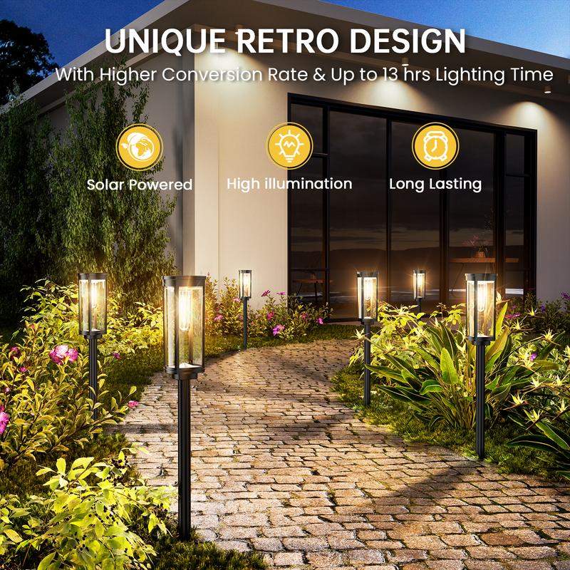 🌙✨ Solar-Gartenleuchte im Retro-Design: 2+1 GRATIS! 🏡💡 Filament-Optik, IP65 wasserdicht &amp; 14 Std. Leuchtdauer für gemütliche Sommerabende