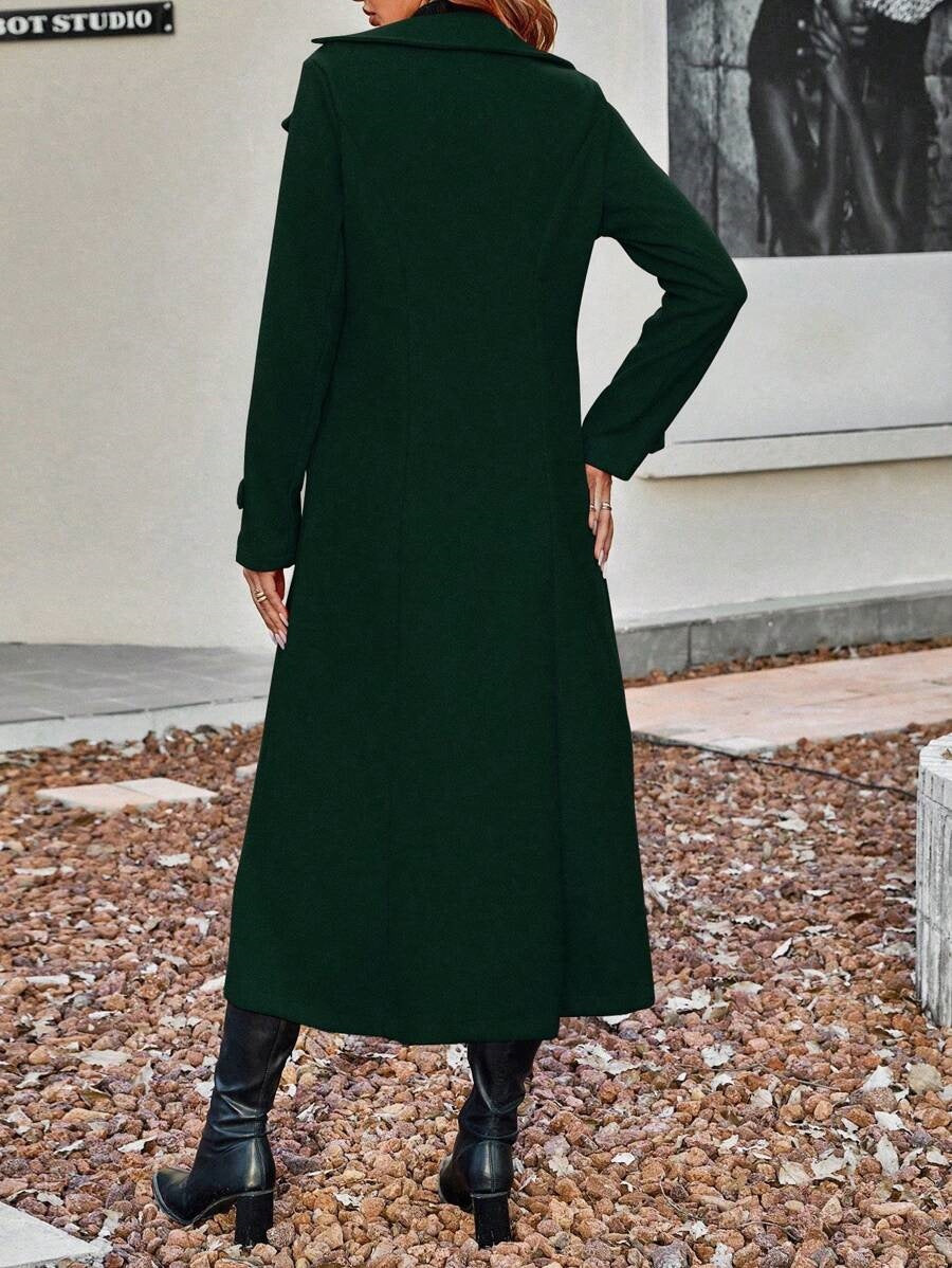 🔥Black-Friday-Mega-Angebot – 50 % Rabatt!🔥Langer warmer Mantel mit Doppelreihe für Damen