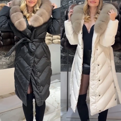 🧥🔥50 % Rabatt🔥Eleganter Damen-Baumwollmantel mit Pelzkragen 👑 Warm, schick & schnell ausverkauft!