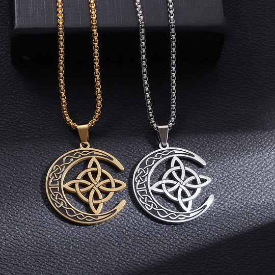 🔥50% Rabatt! 🎉 Celtic Moon Anhänger Halskette – Feines Sterling Silber, Mystisches Design &amp; Hochglanz Finish 🌙✨📦
