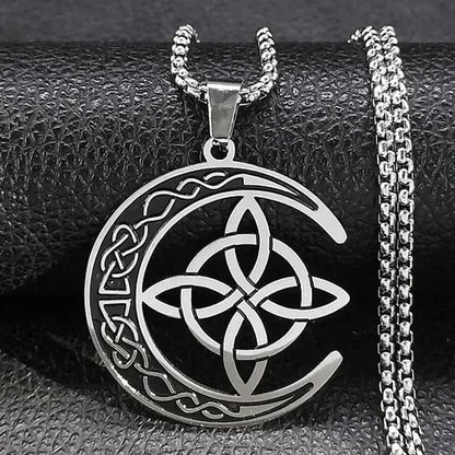 🔥50% Rabatt! 🎉 Celtic Moon Anhänger Halskette – Feines Sterling Silber, Mystisches Design & Hochglanz Finish 🌙✨📦