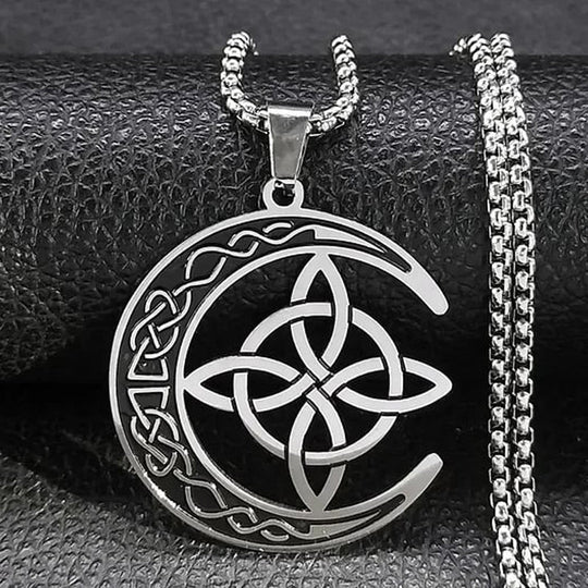 🔥50% Rabatt! 🎉 Celtic Moon Anhänger Halskette – Feines Sterling Silber, Mystisches Design &amp; Hochglanz Finish 🌙✨📦