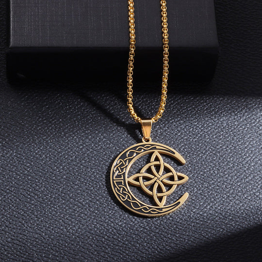 🔥50% Rabatt! 🎉 Celtic Moon Anhänger Halskette – Feines Sterling Silber, Mystisches Design &amp; Hochglanz Finish 🌙✨📦