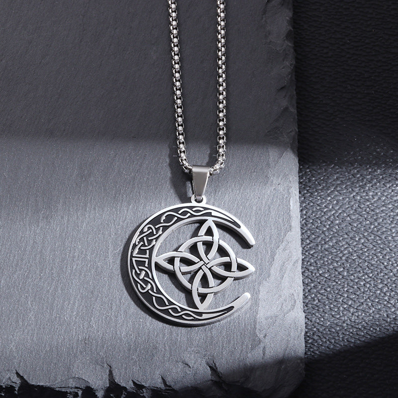 🔥50% Rabatt! 🎉 Celtic Moon Anhänger Halskette – Feines Sterling Silber, Mystisches Design &amp; Hochglanz Finish 🌙✨📦