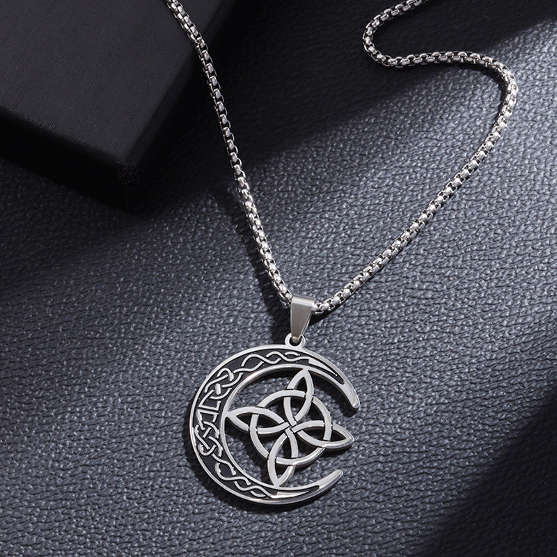 🔥50% Rabatt! 🎉 Celtic Moon Anhänger Halskette – Feines Sterling Silber, Mystisches Design &amp; Hochglanz Finish 🌙✨📦