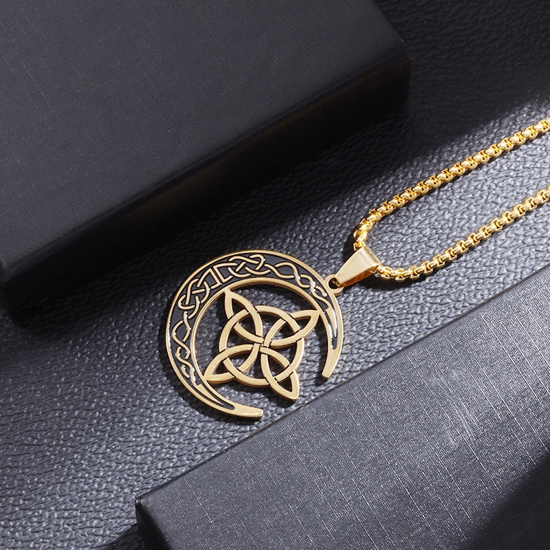 🔥50% Rabatt! 🎉 Celtic Moon Anhänger Halskette – Feines Sterling Silber, Mystisches Design &amp; Hochglanz Finish 🌙✨📦