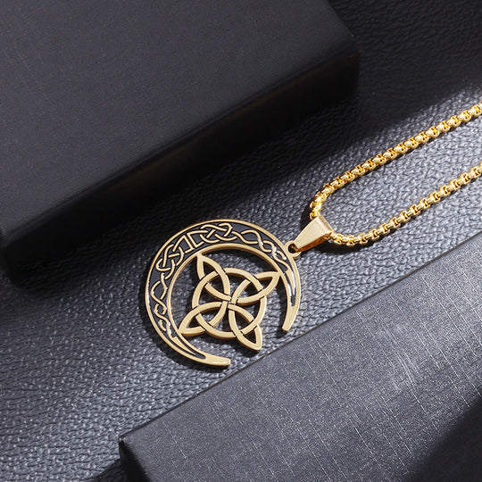 🔥50% Rabatt! 🎉 Celtic Moon Anhänger Halskette – Feines Sterling Silber, Mystisches Design &amp; Hochglanz Finish 🌙✨📦