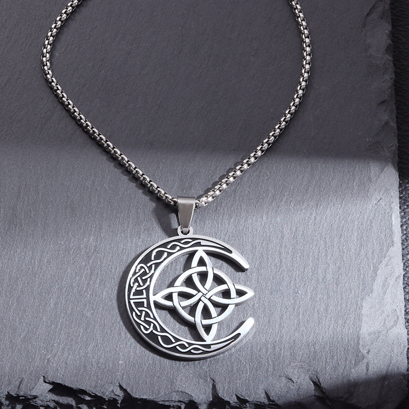 🔥50% Rabatt! 🎉 Celtic Moon Anhänger Halskette – Feines Sterling Silber, Mystisches Design &amp; Hochglanz Finish 🌙✨📦
