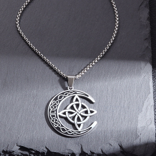 🔥50% Rabatt! 🎉 Celtic Moon Anhänger Halskette – Feines Sterling Silber, Mystisches Design &amp; Hochglanz Finish 🌙✨📦