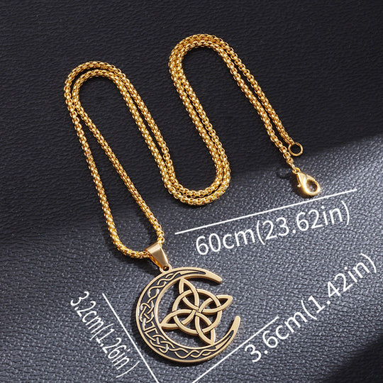 🔥50% Rabatt! 🎉 Celtic Moon Anhänger Halskette – Feines Sterling Silber, Mystisches Design &amp; Hochglanz Finish 🌙✨📦
