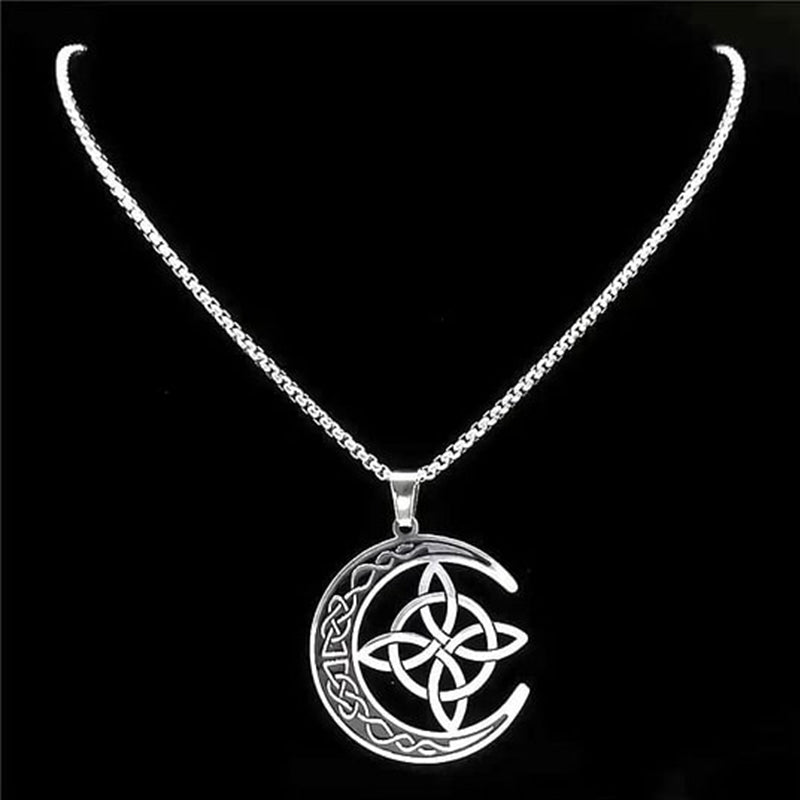 🔥50% Rabatt! 🎉 Celtic Moon Anhänger Halskette – Feines Sterling Silber, Mystisches Design &amp; Hochglanz Finish 🌙✨📦