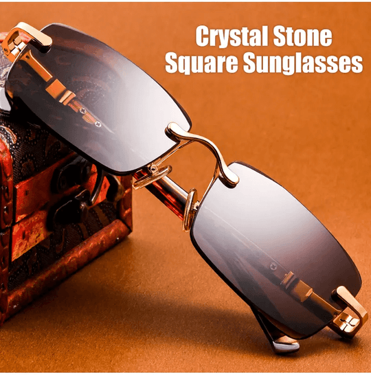 Sonnenbrille mit Gläsern aus Naturkristall