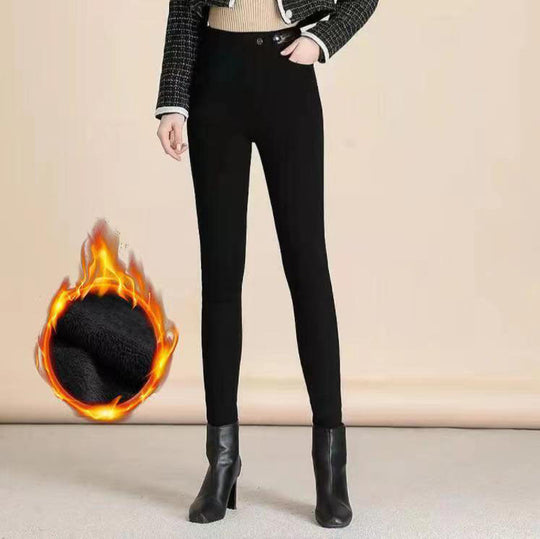 🔥2025 Black Friday Sale - 49% Rabatt🔥Damen Hoch Taille Schlank Dehnen Warme Röhrenjeans
