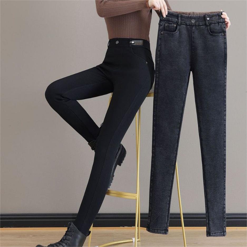 🔥2025 Black Friday Sale - 49% Rabatt🔥Damen Hoch Taille Schlank Dehnen Warme Röhrenjeans