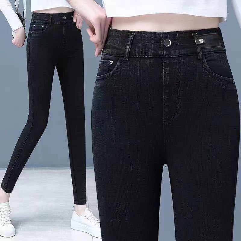 🔥2025 Black Friday Sale - 49% Rabatt🔥Damen Hoch Taille Schlank Dehnen Warme Röhrenjeans