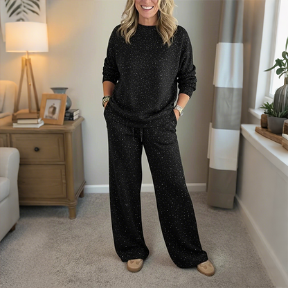 ⌛ Nur noch 3 Tage – 50 % auf alles! ⏰Damen-Glitzer-Zweiteiler: Pullover & Hose