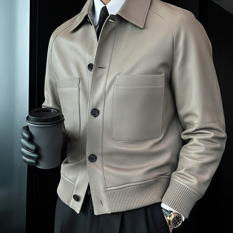 🧥2025 High-End-Maßanfertigung💎Klassische Herrenjacke aus Kunstleder