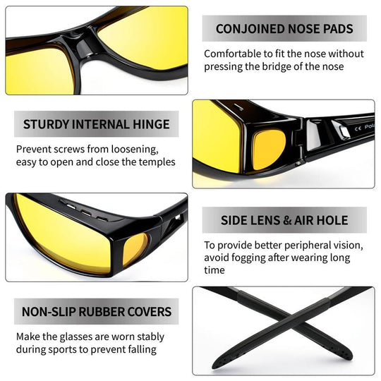 👓 Dark Vision-Fahrbrille – entspiegelt und polarisiert, perfekt für Nachtfahrten ✨