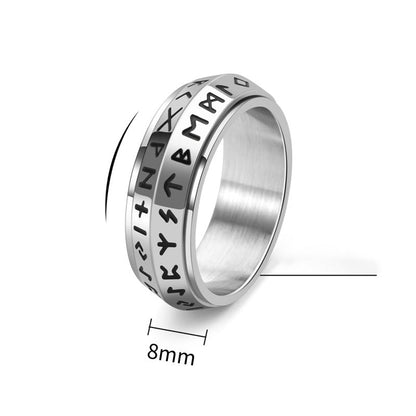 ✨🎅Weihnachtsangebote – Nur für kurze Zeit!⏰Titanium Steel Viking Rune Rotating Ring