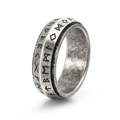 ✨🎅Weihnachtsangebote – Nur für kurze Zeit!⏰Titanium Steel Viking Rune Rotating Ring