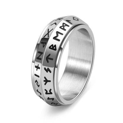 ✨🎅Weihnachtsangebote – Nur für kurze Zeit!⏰Titanium Steel Viking Rune Rotating Ring