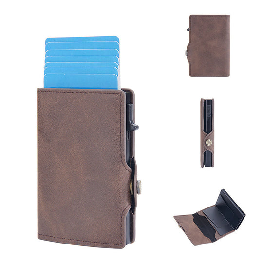 Ledergeldbörse mit Magnetverschluss und RFID-Blockierung. Herrengeldbörse mit Magnetverschluss