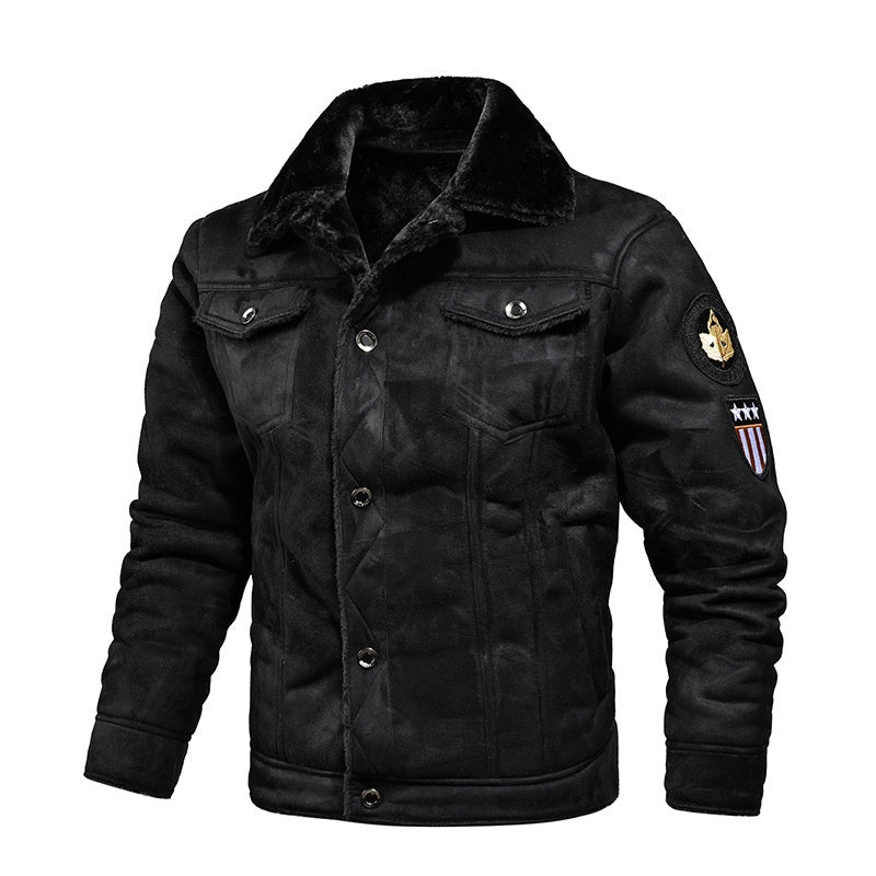 🔥Bestseller🔥 Herren-Outdoor-Lederjacke mit Fleecefutter ✈️Kostenloser Versand