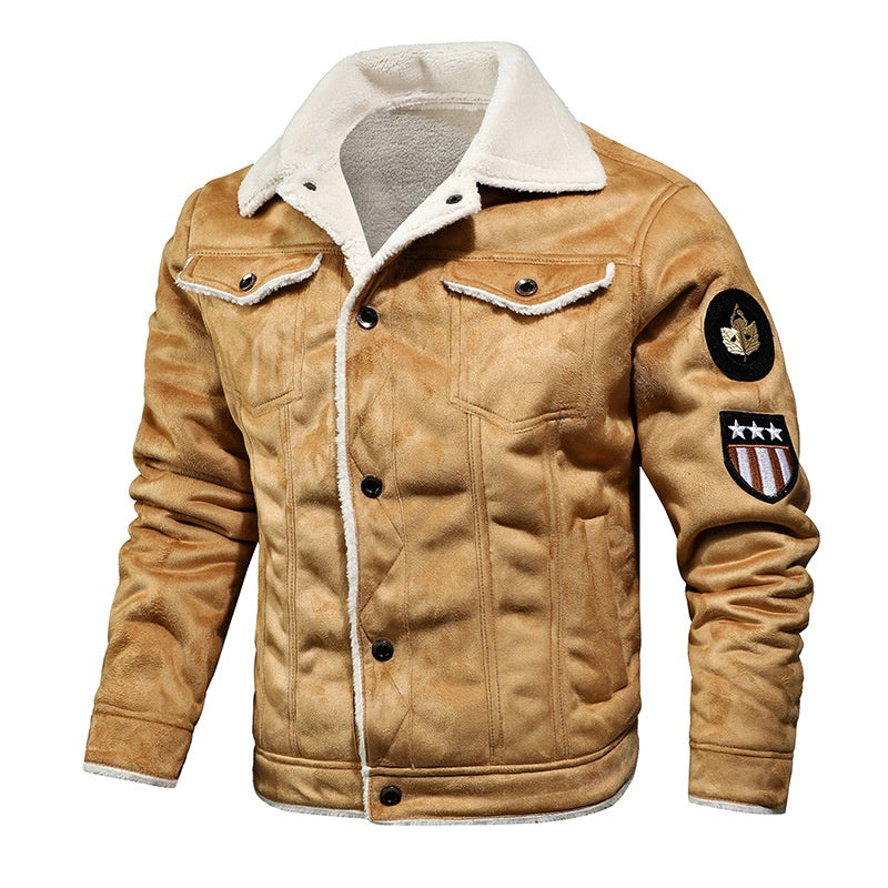 🔥Bestseller🔥 Herren-Outdoor-Lederjacke mit Fleecefutter ✈️Kostenloser Versand