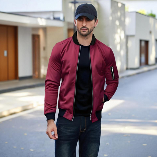 ⏳Zeitlich begrenztes Angebot: 49% Rabatt⏰ Klassische Herren-Bomberjacke mit Reißverschluss🧥