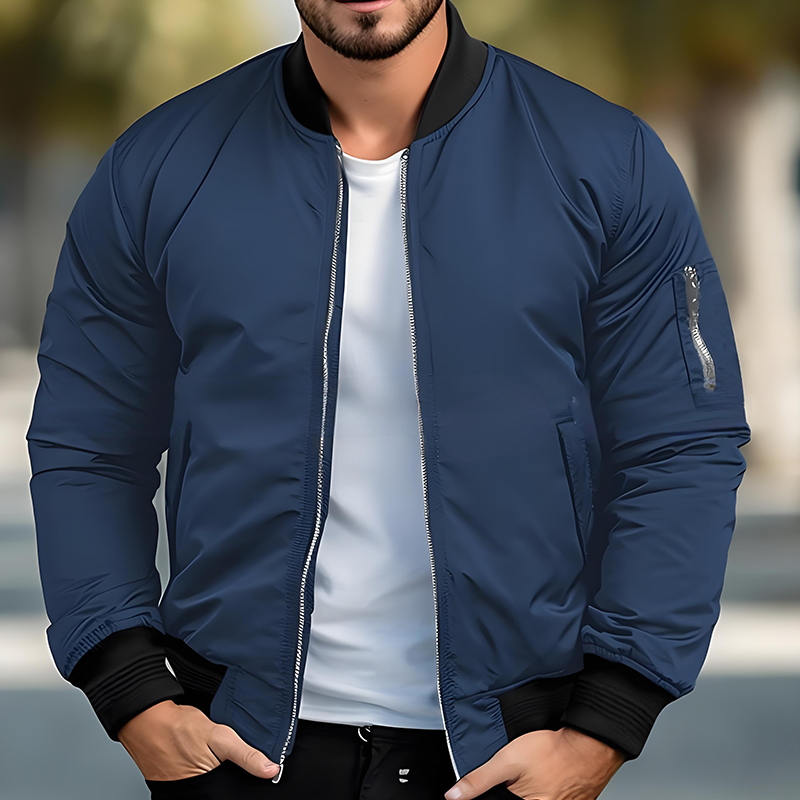 ⏳Zeitlich begrenztes Angebot: 49% Rabatt⏰ Klassische Herren-Bomberjacke mit Reißverschluss🧥