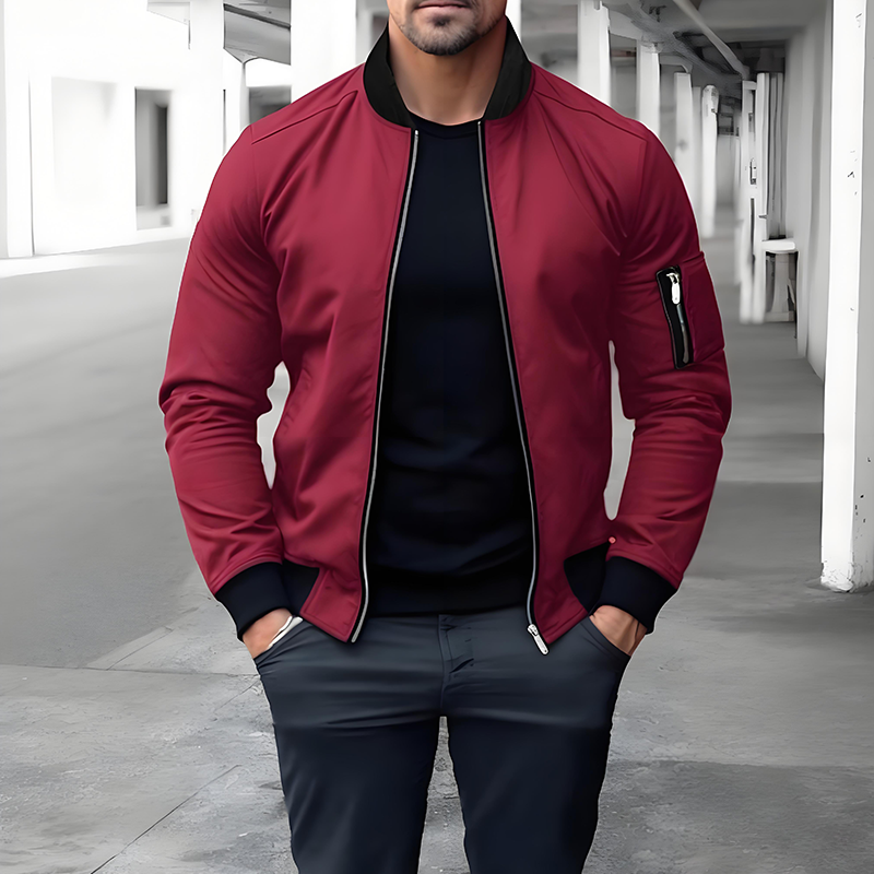 ⏳Zeitlich begrenztes Angebot: 49% Rabatt⏰ Klassische Herren-Bomberjacke mit Reißverschluss🧥