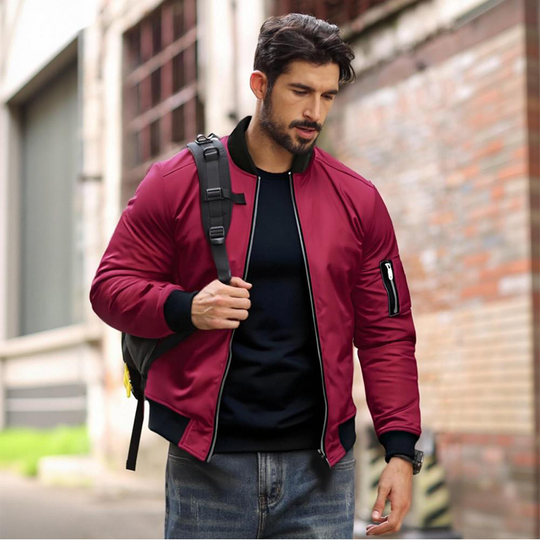 ⏳Zeitlich begrenztes Angebot: 49% Rabatt⏰ Klassische Herren-Bomberjacke mit Reißverschluss🧥