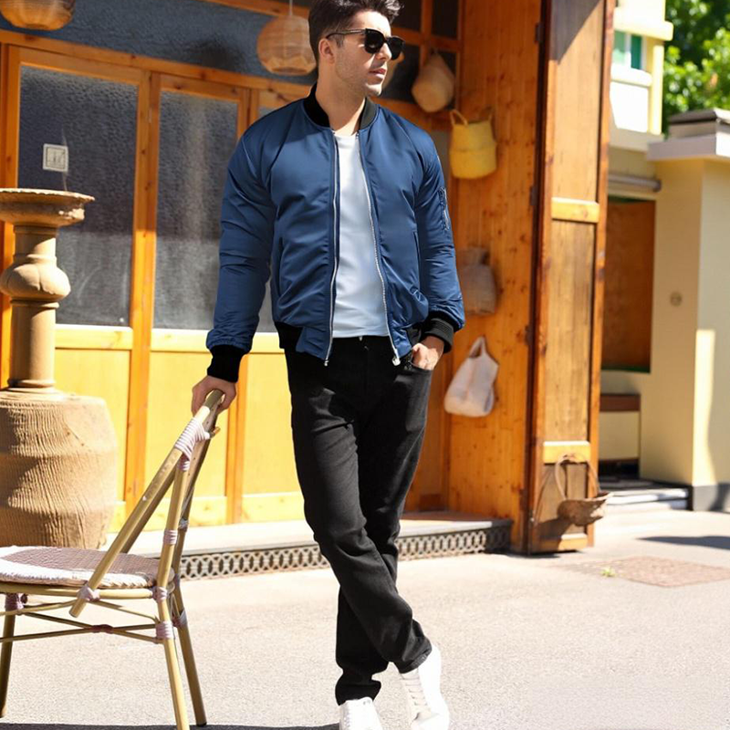 ⏳Zeitlich begrenztes Angebot: 49% Rabatt⏰ Klassische Herren-Bomberjacke mit Reißverschluss🧥