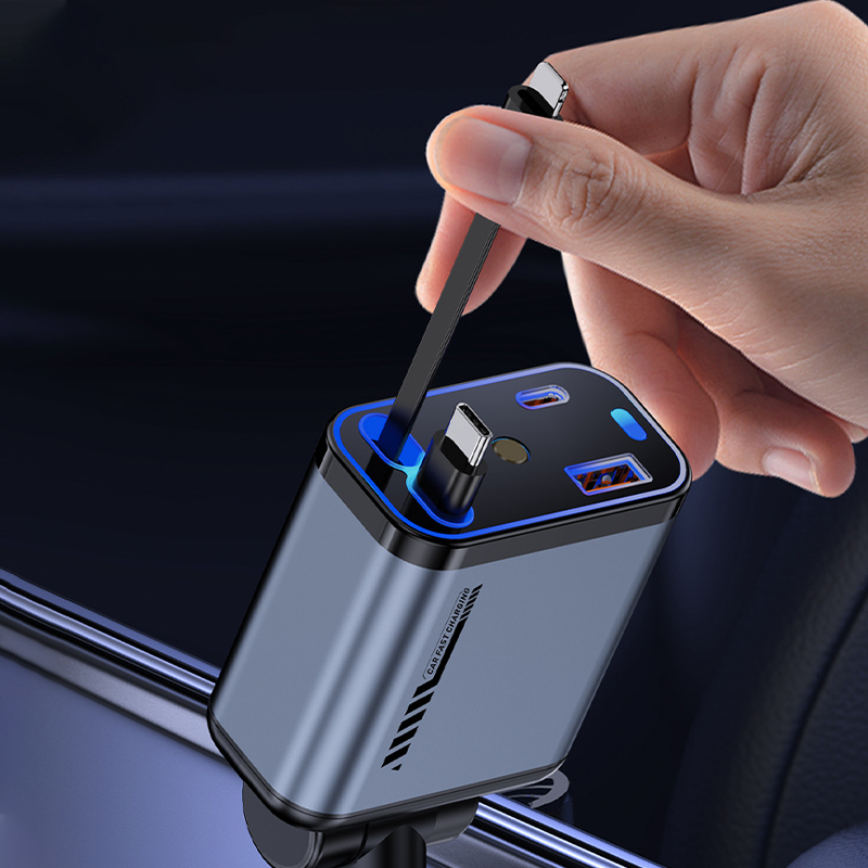 🏎️50 % Rabatt⚡🎅Multifunktionales Schnellladegerät für Autos mit einziehbarem Kabel