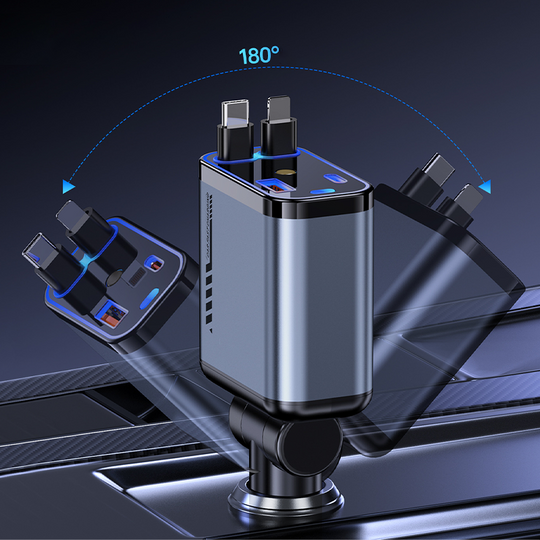 🏎️50 % Rabatt⚡🎅Multifunktionales Schnellladegerät für Autos mit einziehbarem Kabel