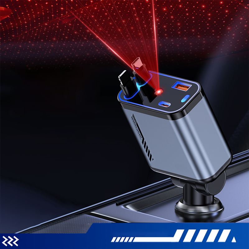 🏎️50 % Rabatt⚡🎅Multifunktionales Schnellladegerät für Autos mit einziehbarem Kabel