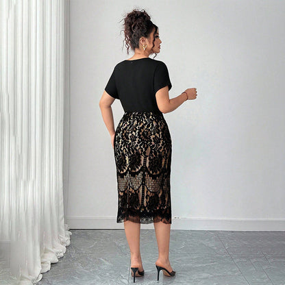 Damen Freizeitmode Kleid mit V-Ausschnitt