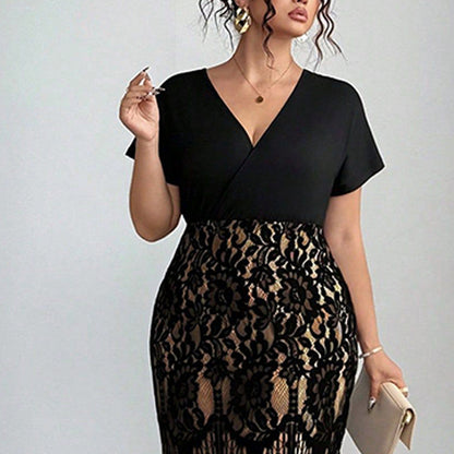 Damen Freizeitmode Kleid mit V-Ausschnitt