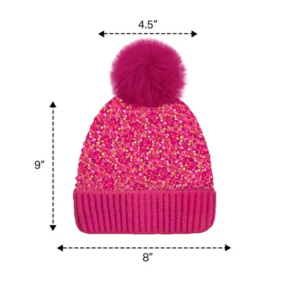 🎁Year-End Sale 50% OFF⚡✨Winter Sparkly Sequin Pom Beanie