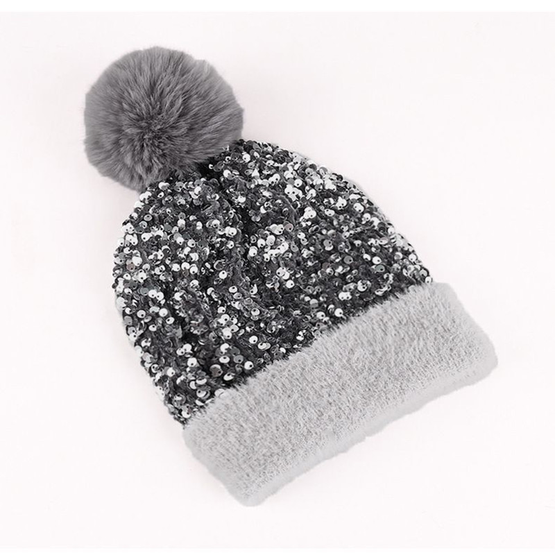 🎁Year-End Sale 50% OFF⚡✨Winter Sparkly Sequin Pom Beanie