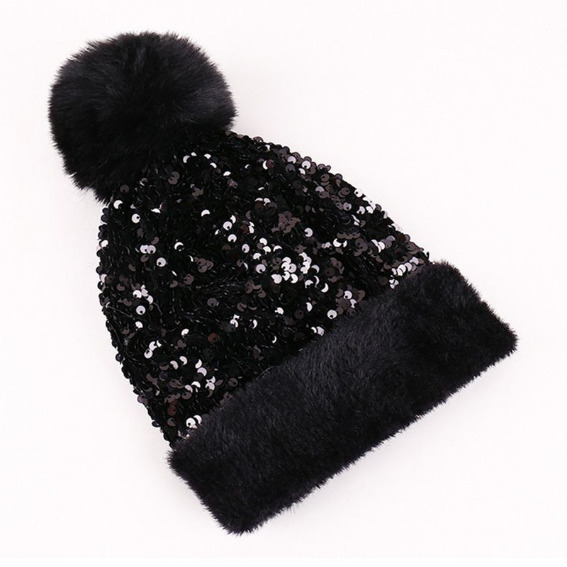 🎁Year-End Sale 50% OFF⚡✨Winter Sparkly Sequin Pom Beanie