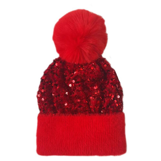 🎁Vuoden lopun alennusmyynti 50% POIS⚡✨Talvi Kimaltava Paljettipommipipo