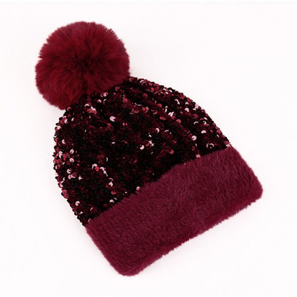🎁Year-End Sale 50% OFF⚡✨Winter Sparkly Sequin Pom Beanie