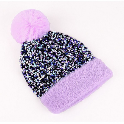 🎁Year-End Sale 50% OFF⚡✨Winter Sparkly Sequin Pom Beanie