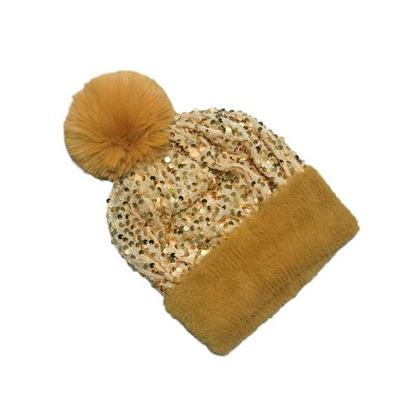 🎁Year-End Sale 50% OFF⚡✨Winter Sparkly Sequin Pom Beanie