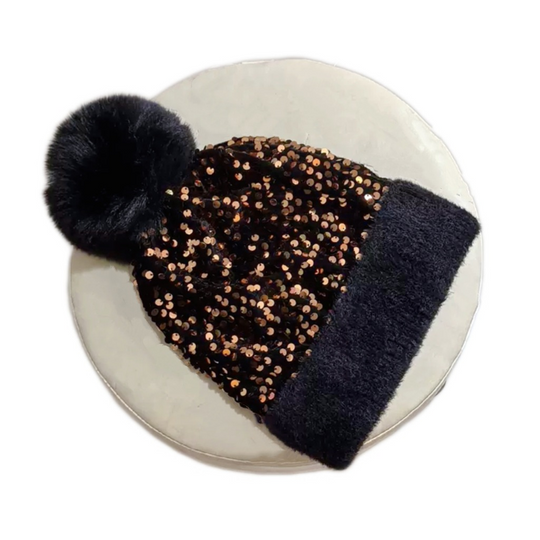 🎁Vuoden lopun alennusmyynti 50% POIS⚡✨Talvi Kimaltava Paljettipommipipo